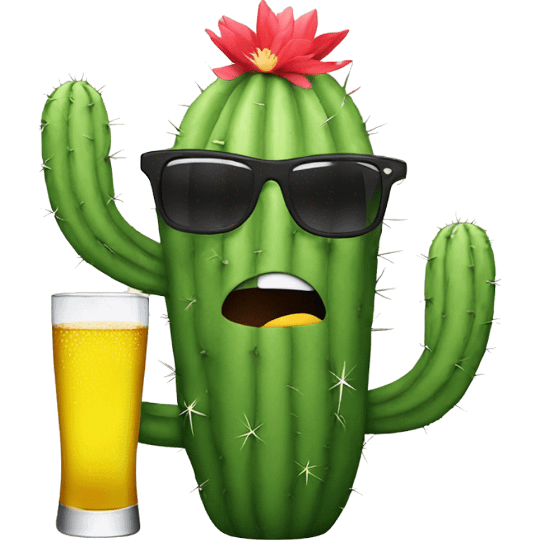 Cactus drinks alcohol  emoji