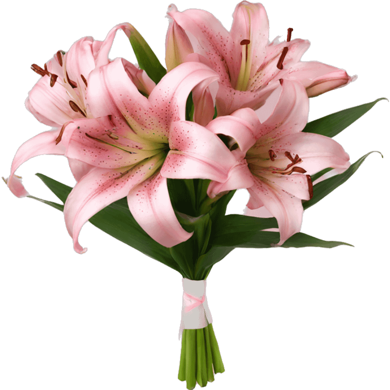 Pink lily ￼bouquet emoji