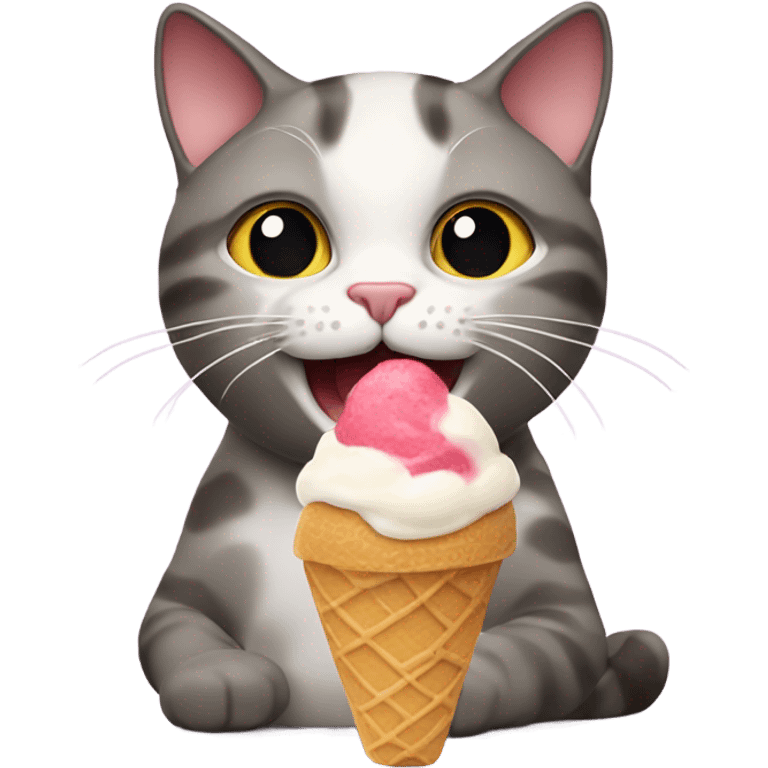 cat eating icecream emoji