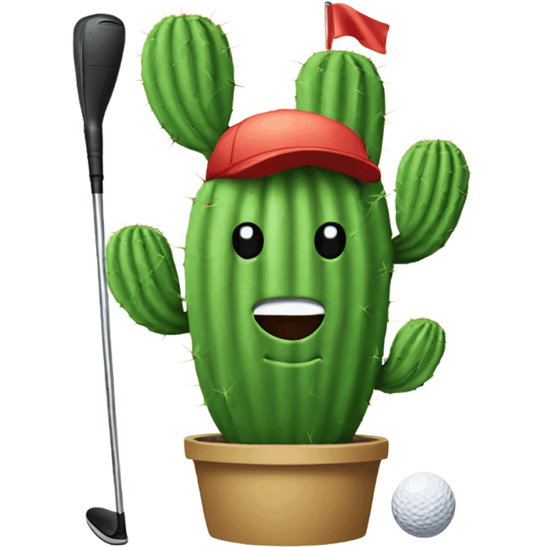 Cactus with golf clubs  emoji