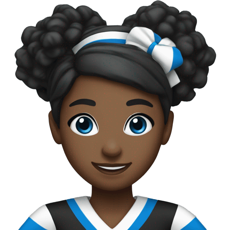 black cheerleader with blue and white uniform  emoji