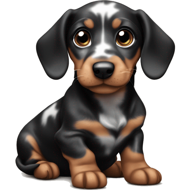 Black merle mini dachshund puppy emoji