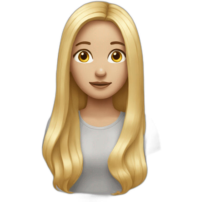 girl long blond hair emoji