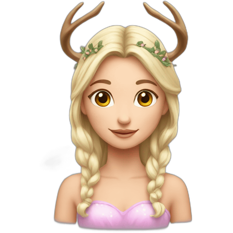 Fairy Wings princess deer-antlers emoji