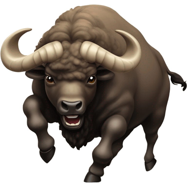 Buffalo beating up a ram emoji