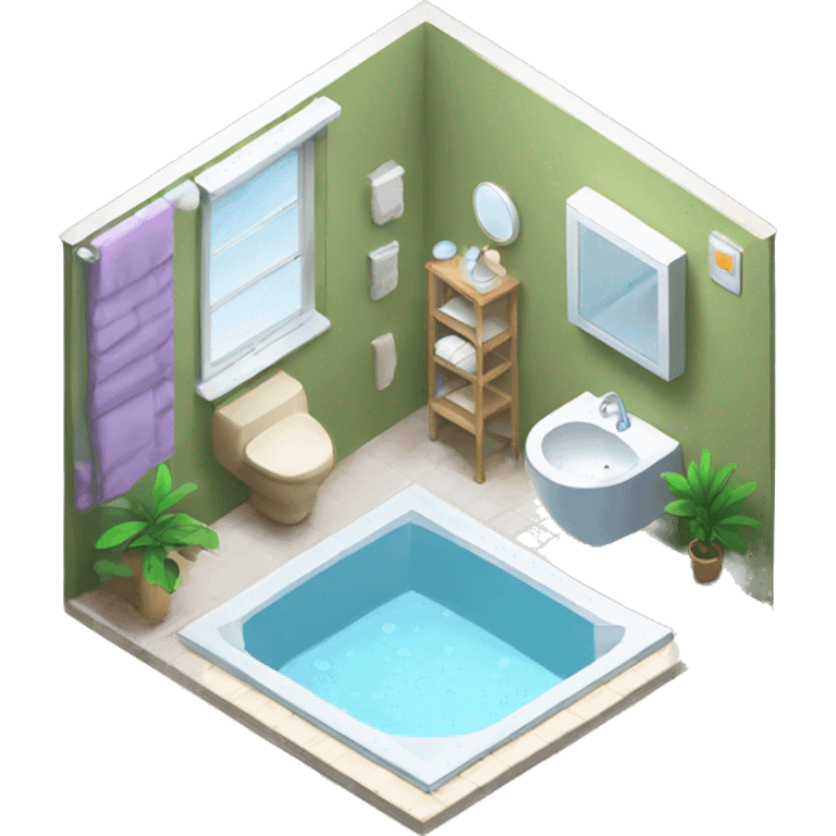 bathroom in the apartment isometric emoji