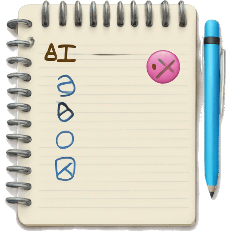 a notebook with a to-do list emoji