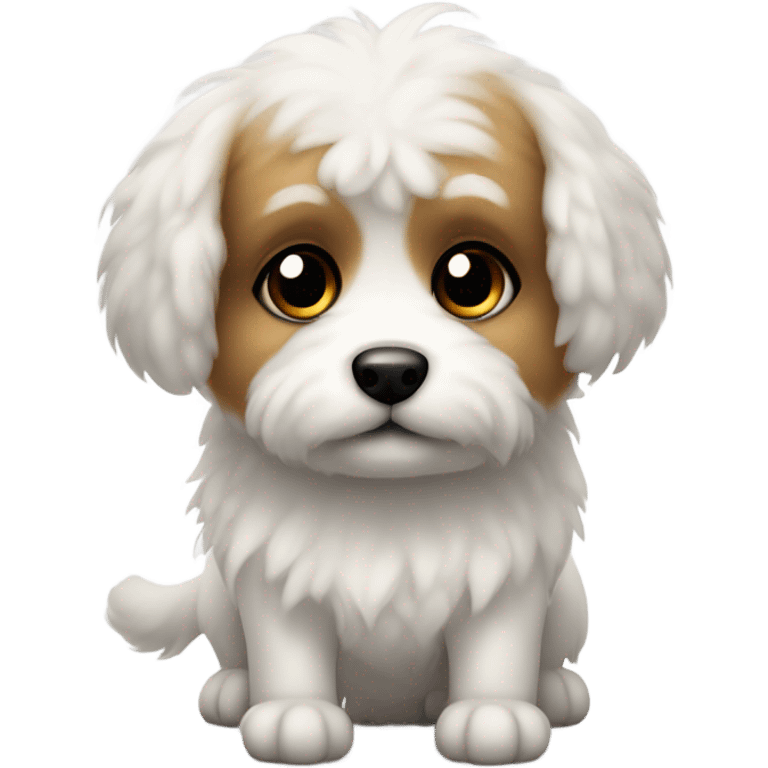 A white shitzoo maltese emoji