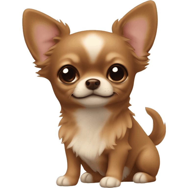 Fluffy brown Chihuahua ￼ emoji