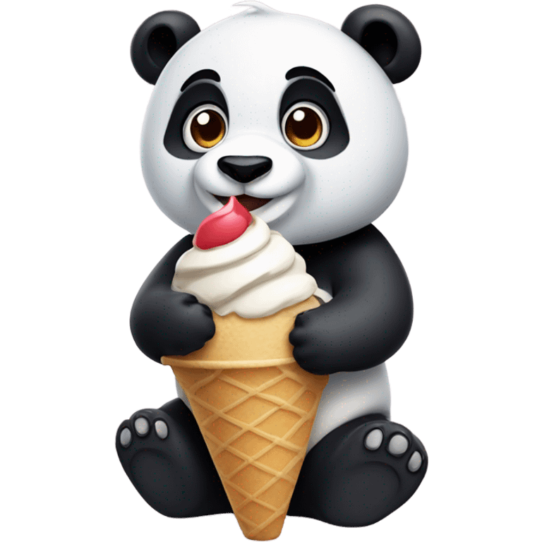 Panda eating ice cream emoji