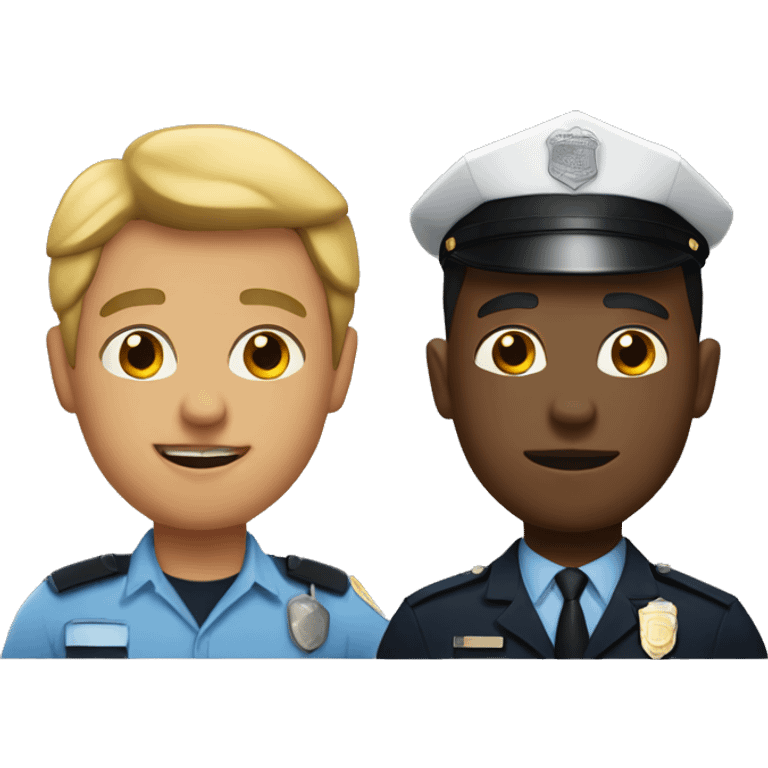 black man and police officer emoji