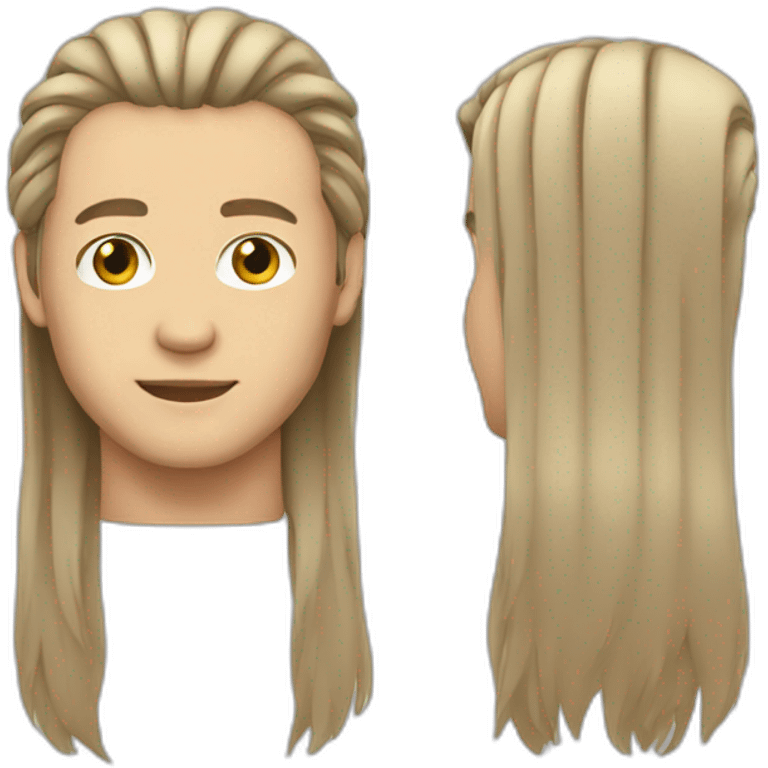 Man long hair emoji