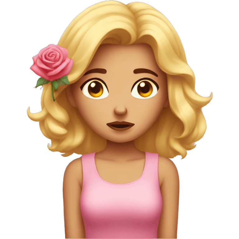 Flustered rose girl emoji