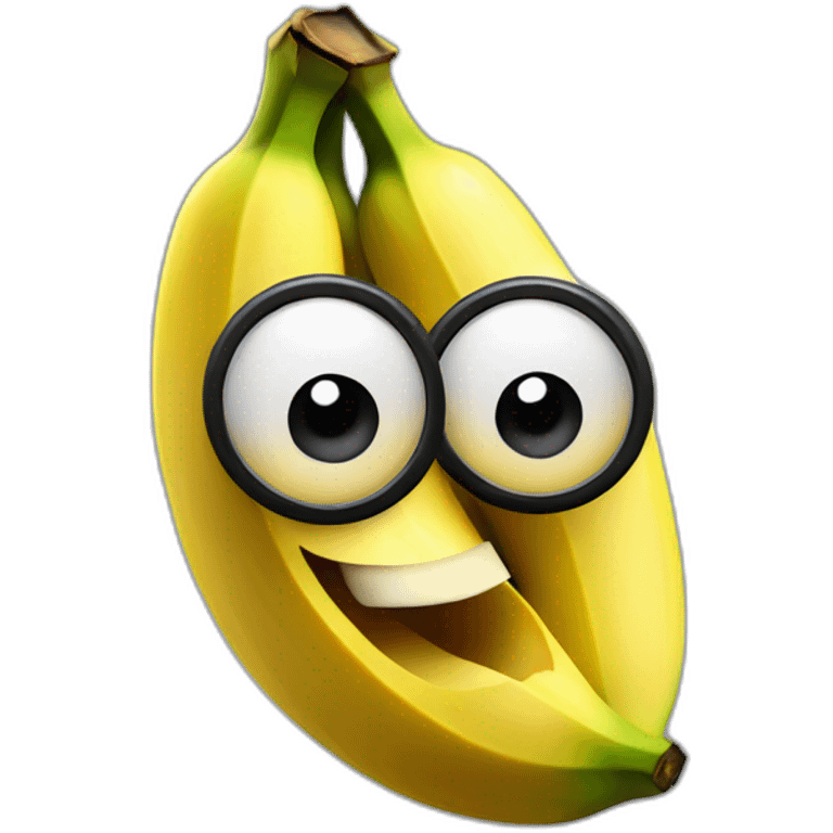 A banana with eyes and mouth dancing in the street emoji