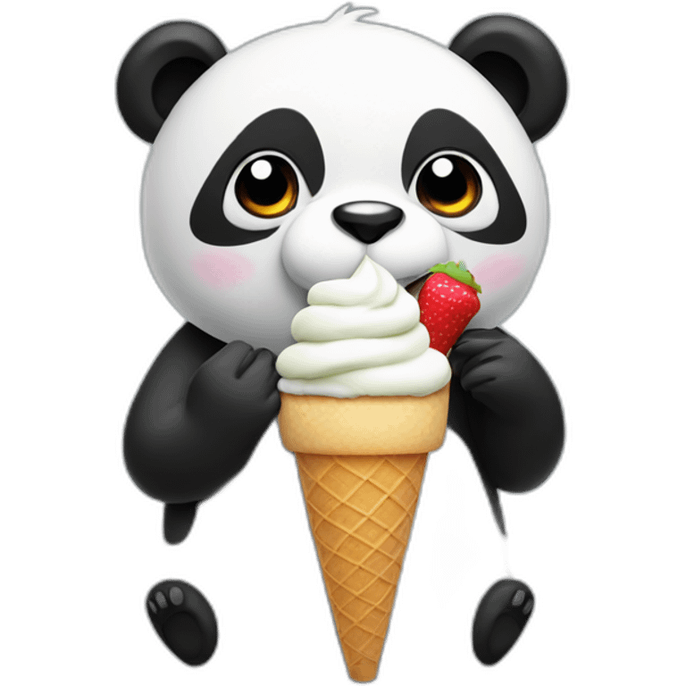 Panda eating ice cream emoji