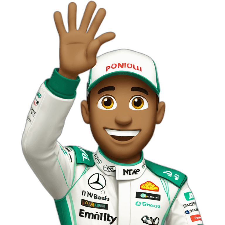 Lewis Hamilton waving  emoji