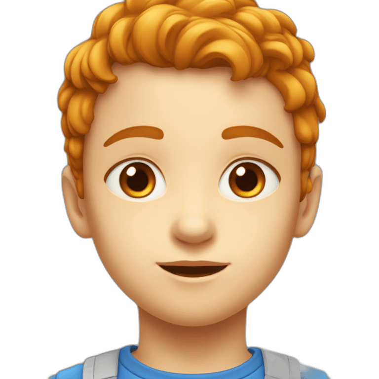 Enfant roux tâche de rousseur yeux bleus emoji