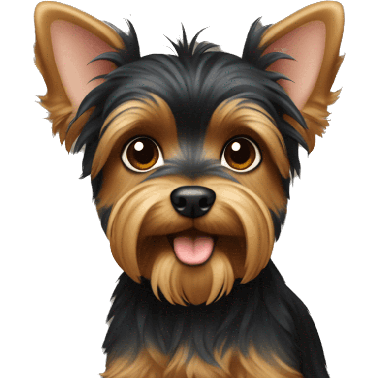 Black Yorkshire terrier with light brown Muzzle and paws emoji