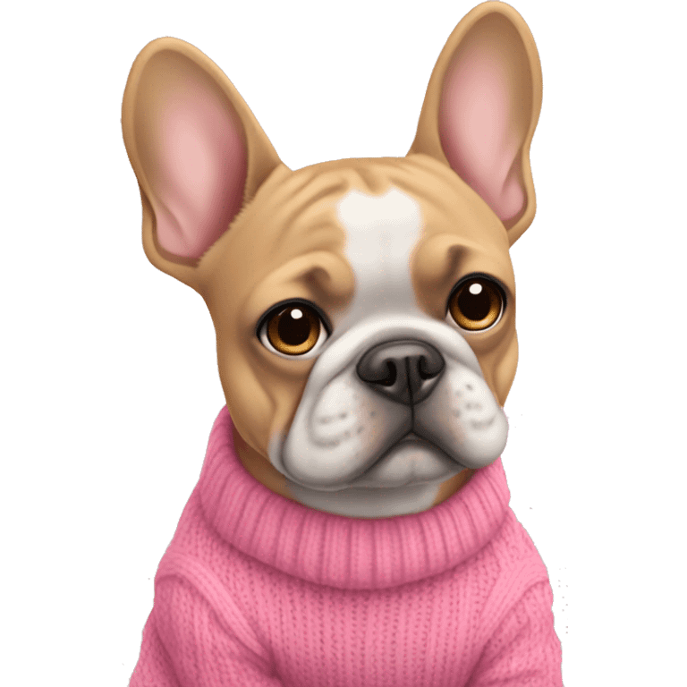 WEARING A PINK SWEATER Frenchie emoji