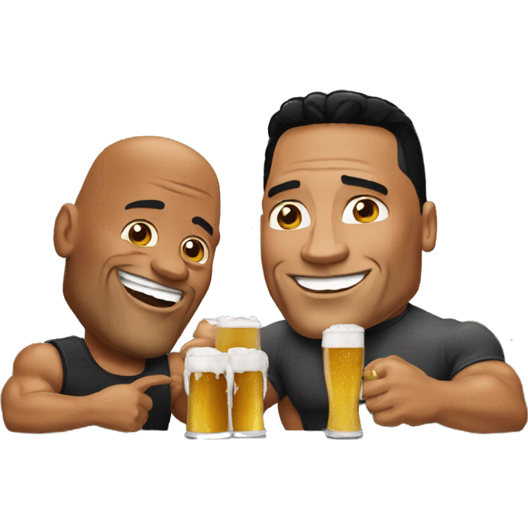 The Rock having beer with Arnold Schwarzenegger  emoji