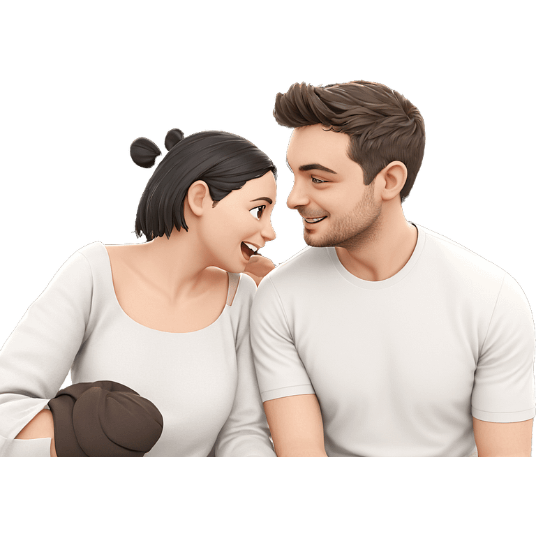 happy couple enjoying outdoors emoji