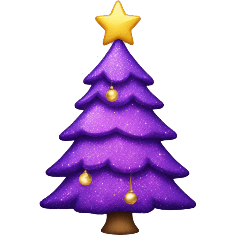 Purple sparkling Christmas tree emoji