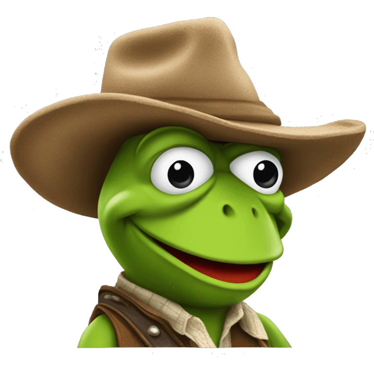 Kermit the frog in a cowboy hat emoji