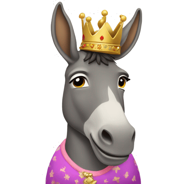 Donkey wearing a dress and crown emoji