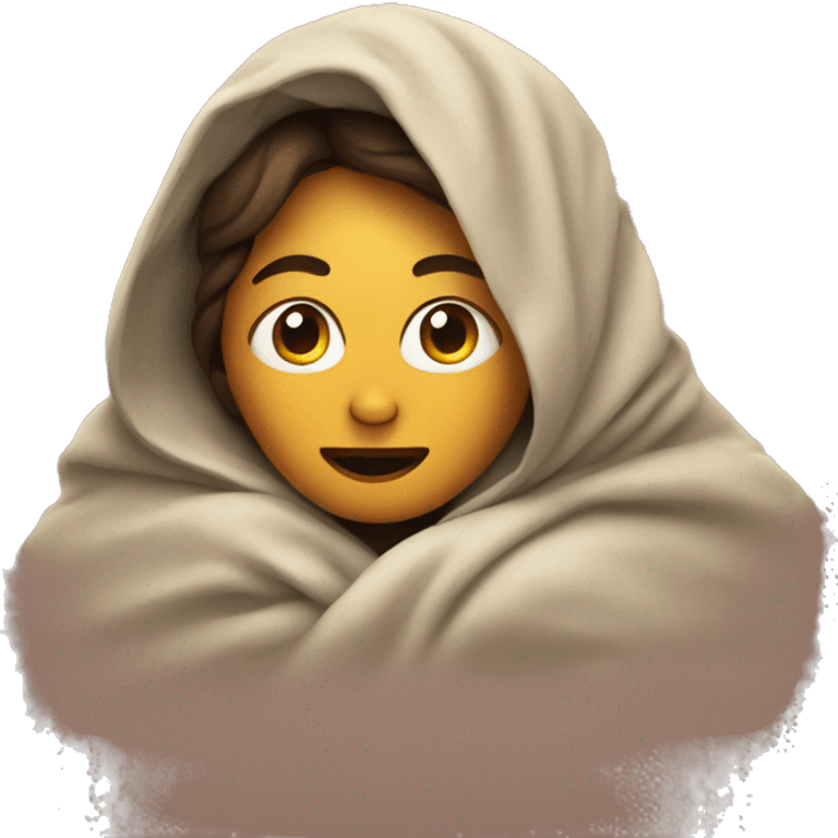 Woman under a blanket  emoji