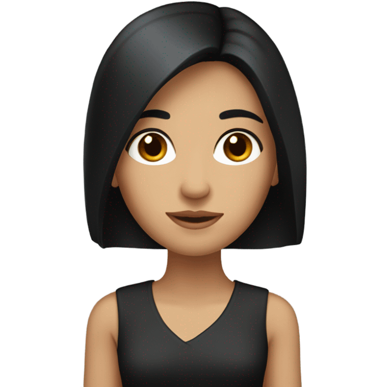 Realistic Beautiful Spanish girl brown eyes straight very long dark black hair  emoji