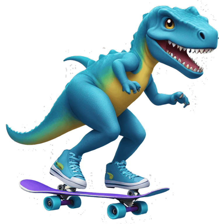 a skater dino emoji