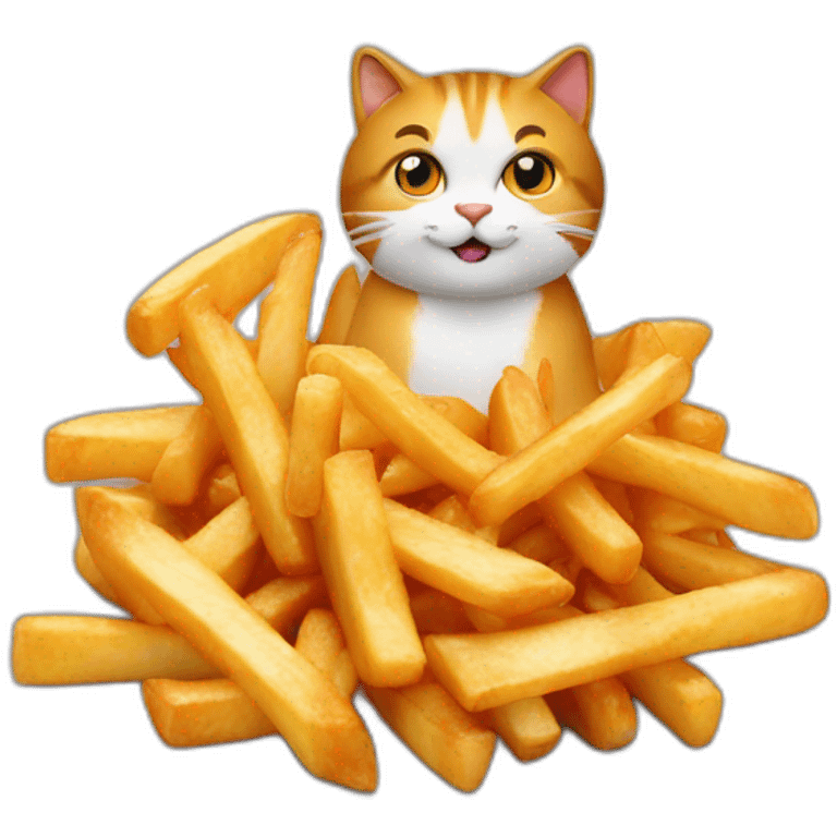 Poutine avec un chat emoji