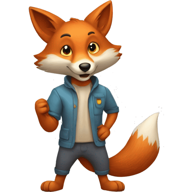 cartoon fox He holds the mouse in his left hand emoji