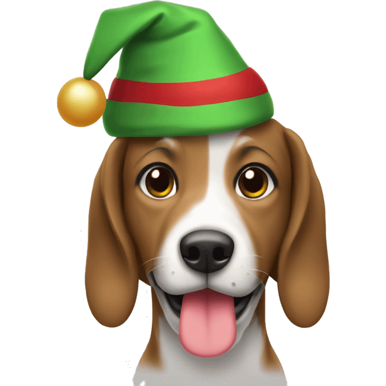 perro con gorro navideño  emoji