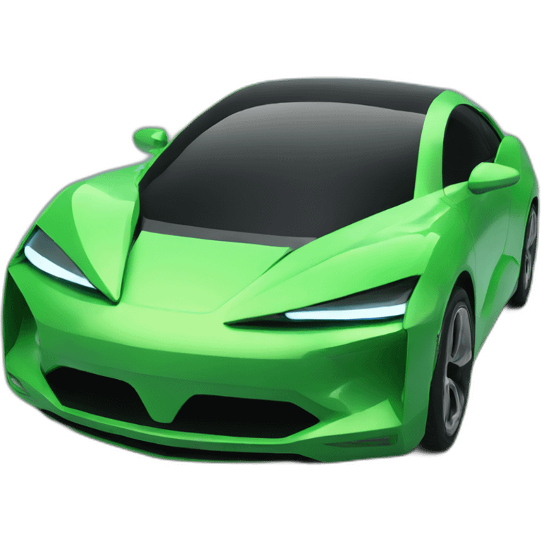 futuristic car green 3d emoji