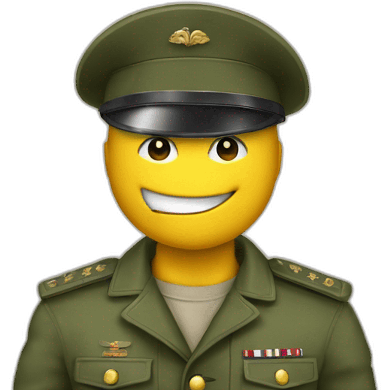 Smiley qui fait le salut militaire français  emoji