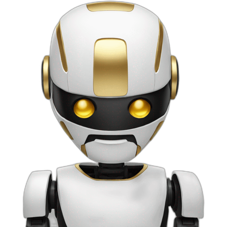 robot white black gold emoji