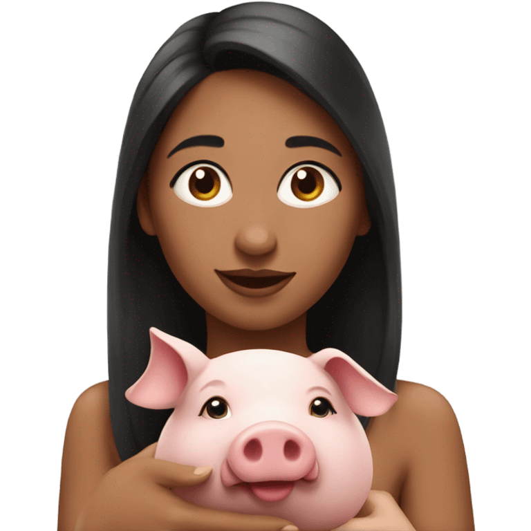 Pig with beautiful woman emoji