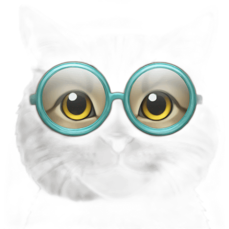 cat with circle glass emoji