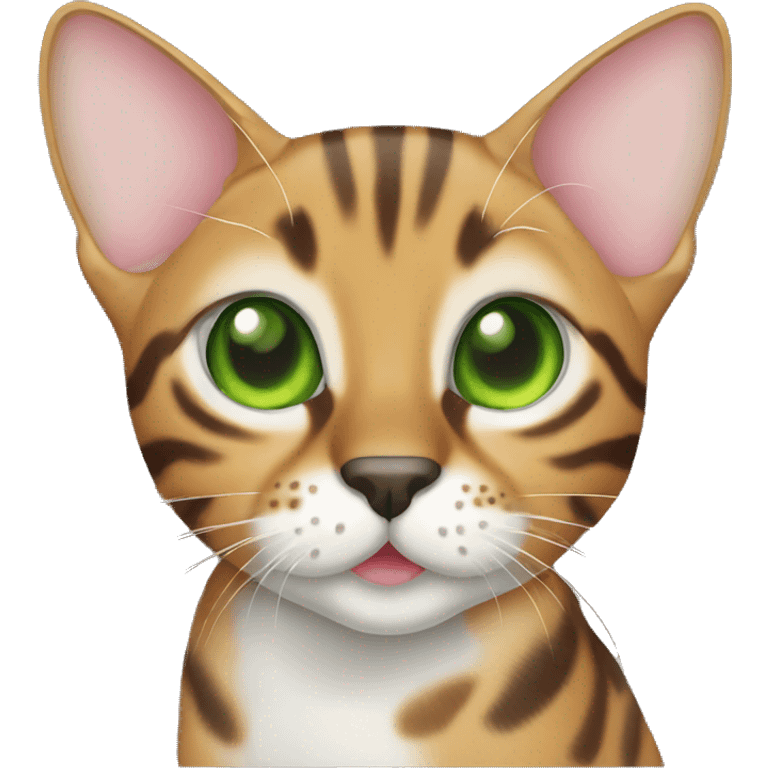 Bengal cat with green eyes walking emoji