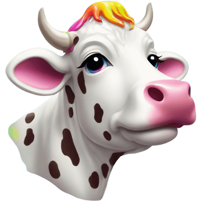 Lisa frank cow with rainbow spots emoji