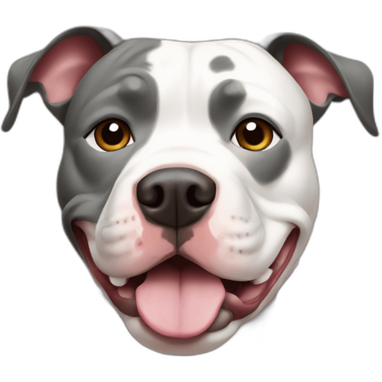 Pit bull with grey marks on his head emoji