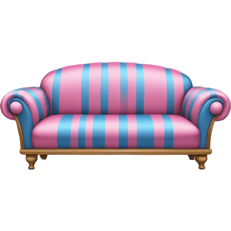 Blue and pink stripe sofa emoji