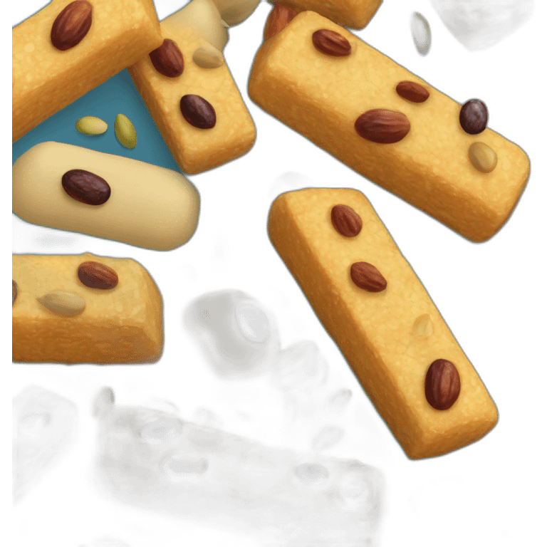 cereal bar with pumpkin seeds, raisins and grains of amaranth emoji