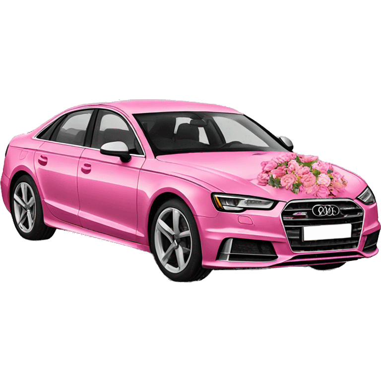 Audi with peonies flowers emoji