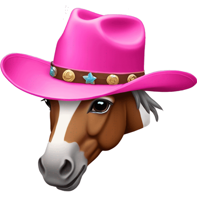 Pink cowboy hat on donkey emoji