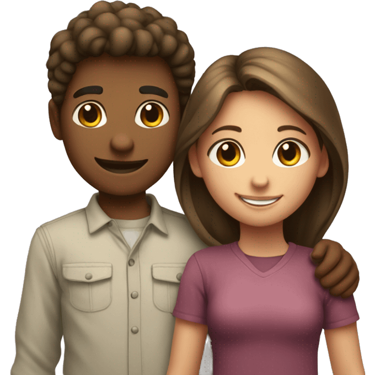 An emoji of a brother and sister standing side by side, smiling warmly to represent their close sibling bond emoji