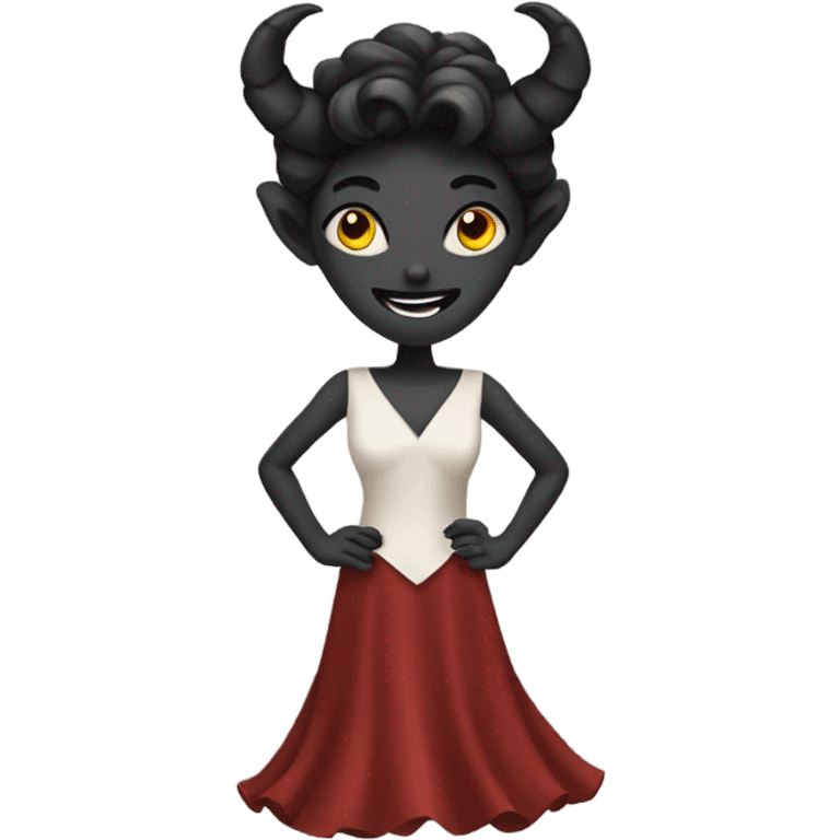 demon in dress at working emoji