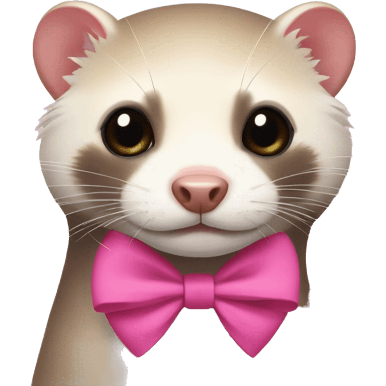 Ferret with pink bow on head emoji