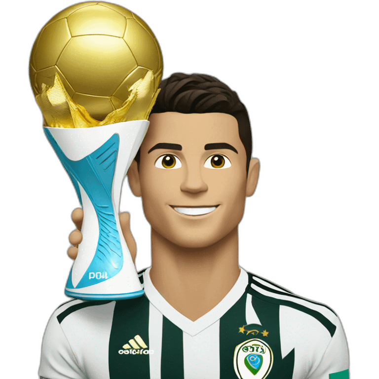 Cristiano ronaldo with a world cup emoji